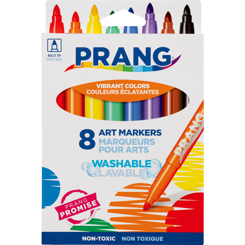 Prang® Washable Art Markers Bullet Tip Classic Colours 8/pkg