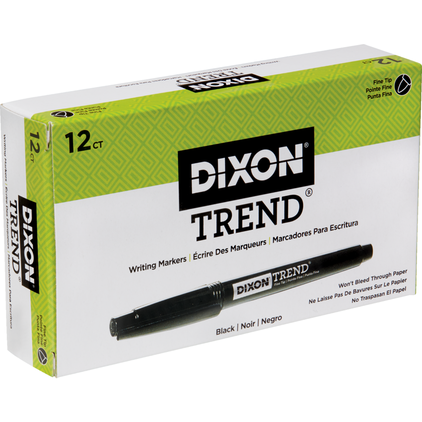 Dixon® Trend® Porous Point Pens Fine Tip Black 12/box