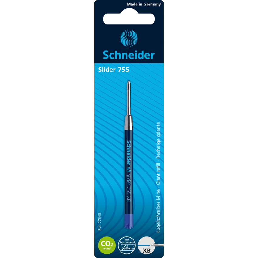 Schneider Slider 755 Roller Pen Refill Extra Broad Blue
