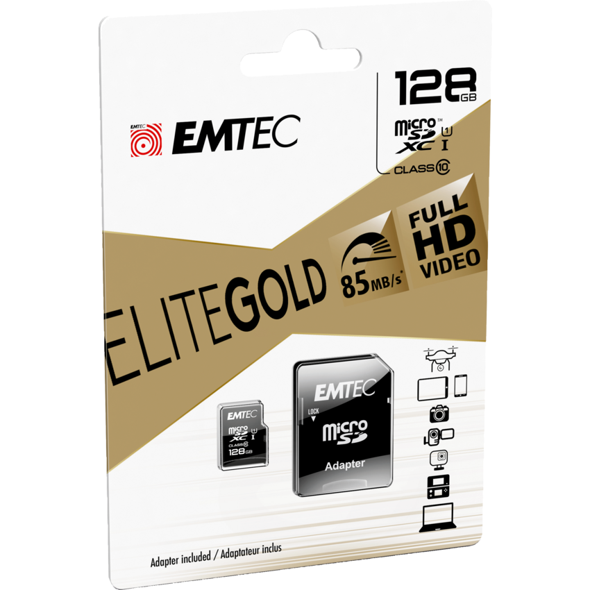 Emtec™ Micro-SDXC Elite Gold Memory Card 128 GB