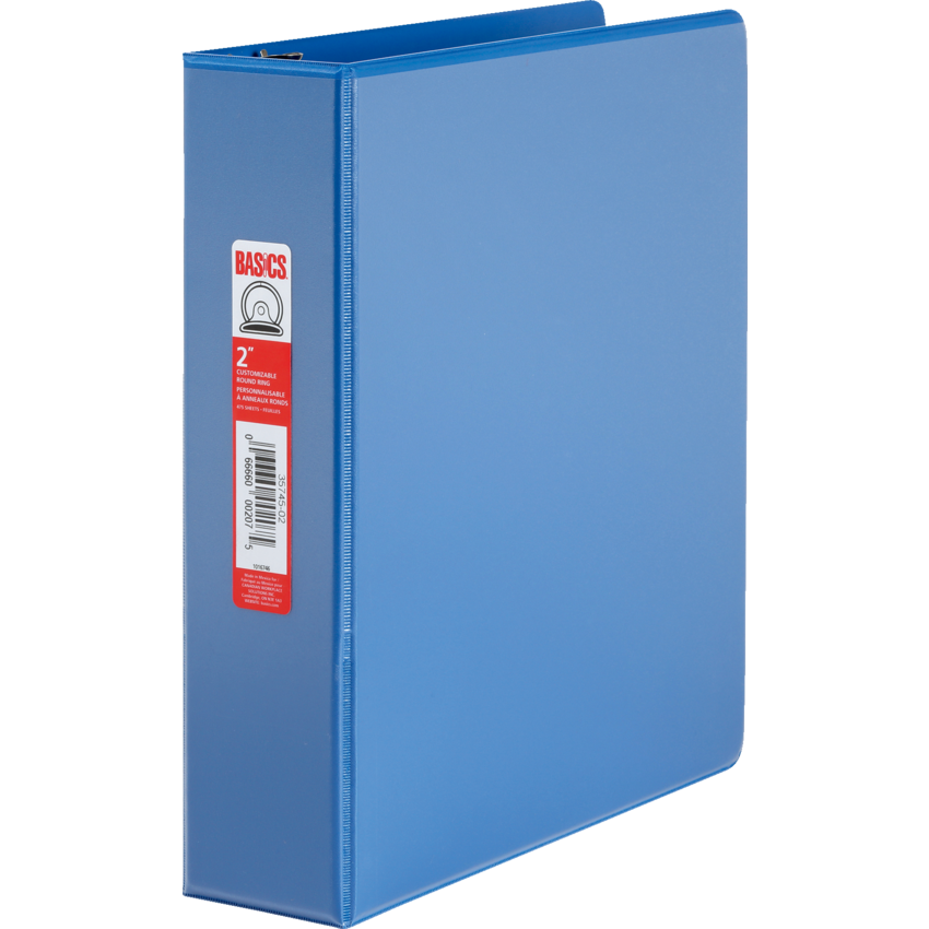 Basics® Customizable Round Ring Binder 2" Blue