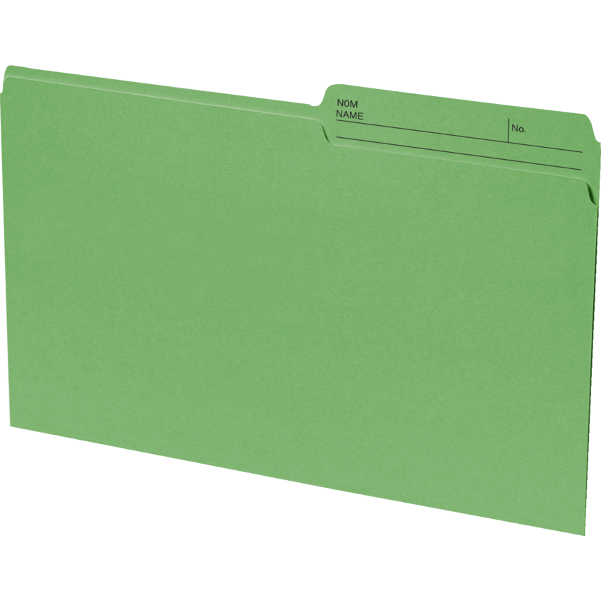 Basics® Coloured Reversible File Folders Legal Green 100/box