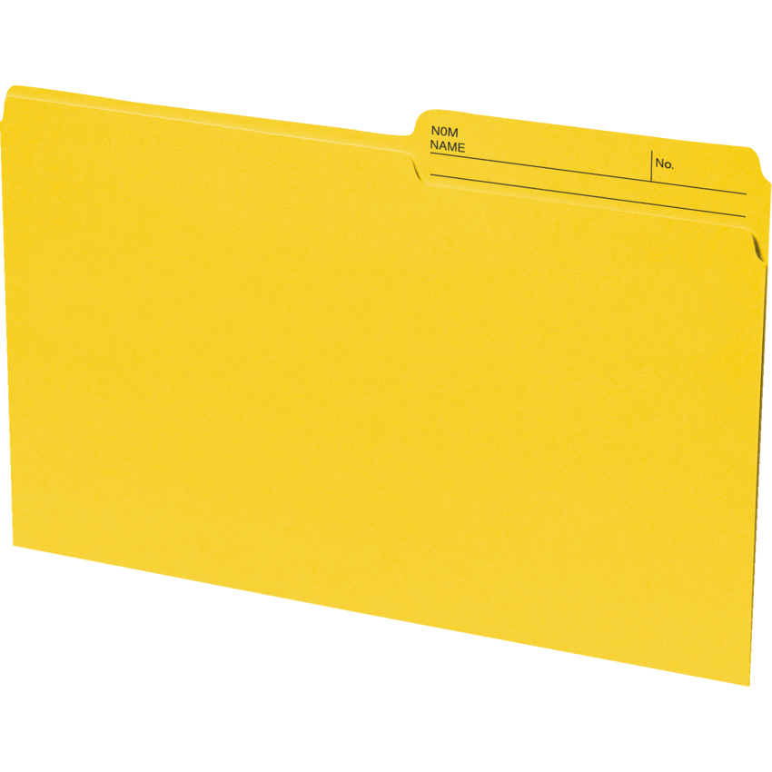 Basics® Coloured Reversible File Folders Legal Yellow 100/box