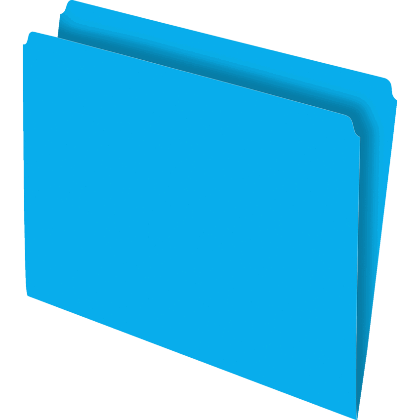 Pendaflex® Straight Cut Vertical Coloured File Folders Letter Blue 100/box