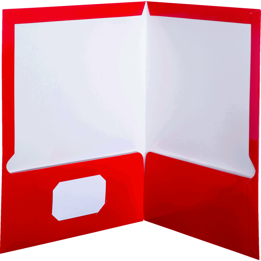 Oxford® Showfolio™ Laminated Twin Pocket Portfolio Red 25/box