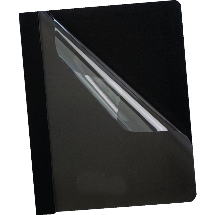 Oxford® Clear Front Tang Presentation Covers Black