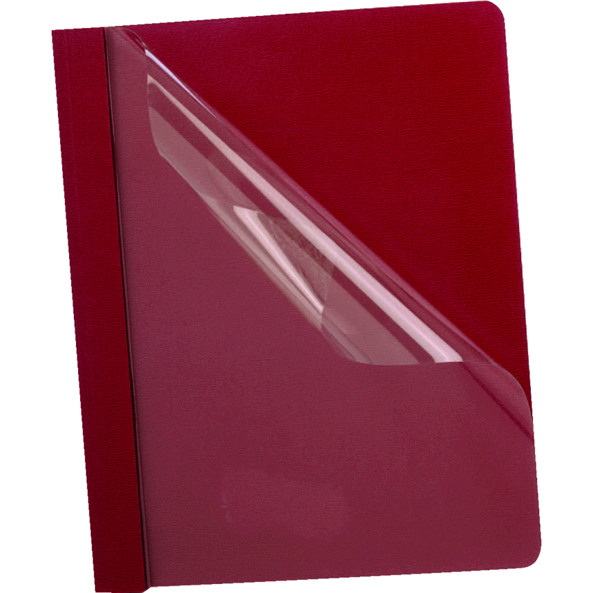 Oxford® Clear Front Tang Presentation Covers Red