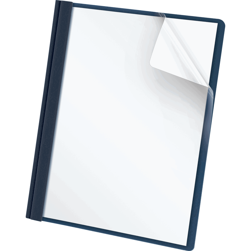 Oxford® Clear Front Tang Presentation Covers Dark Blue