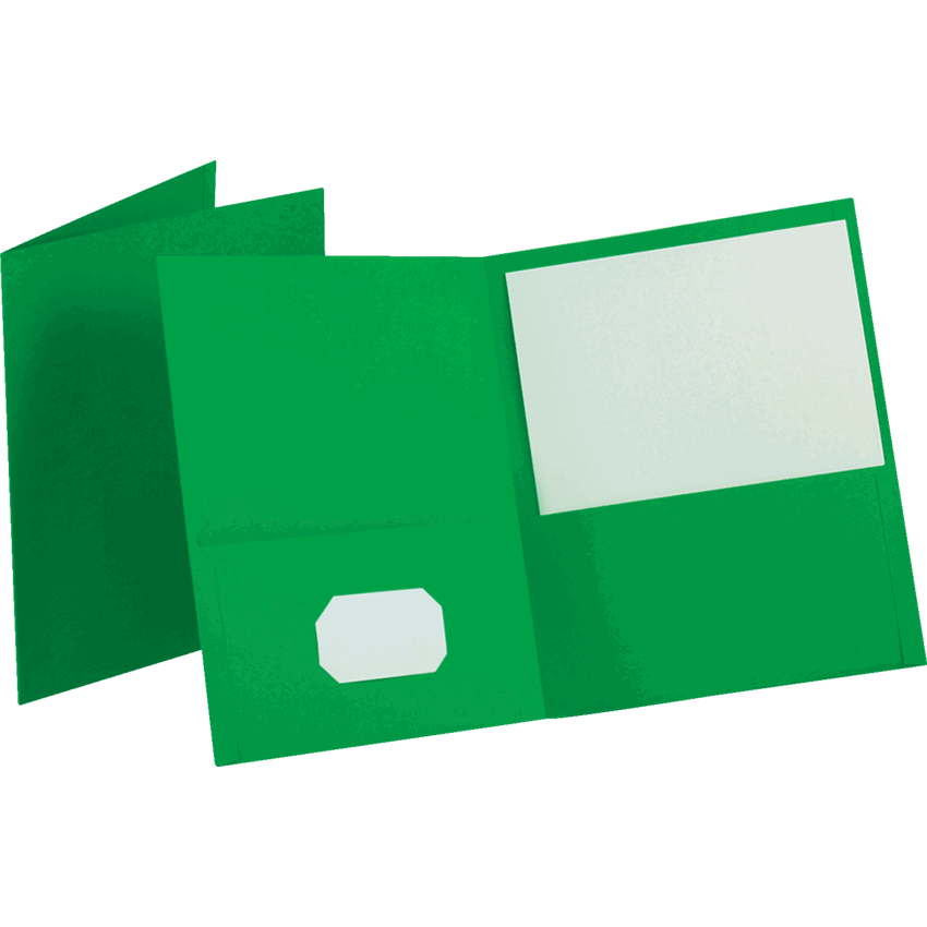 Oxford? Twin Pocket Portfolio Green 25/box