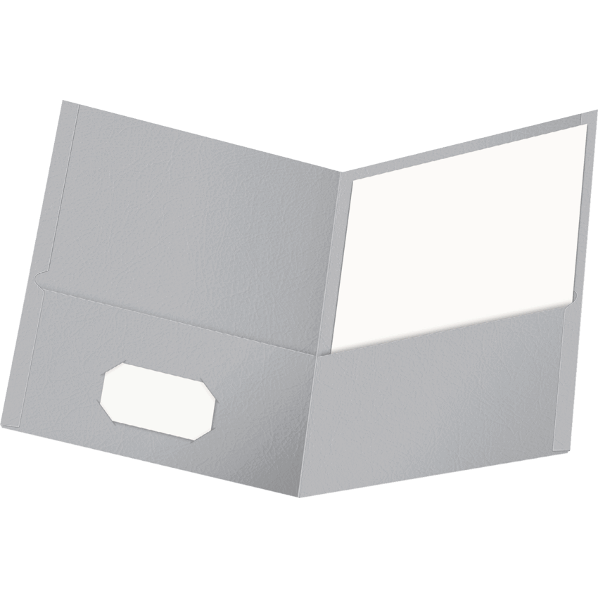 Oxford® Twin Pocket Portfolios Grey 25/box