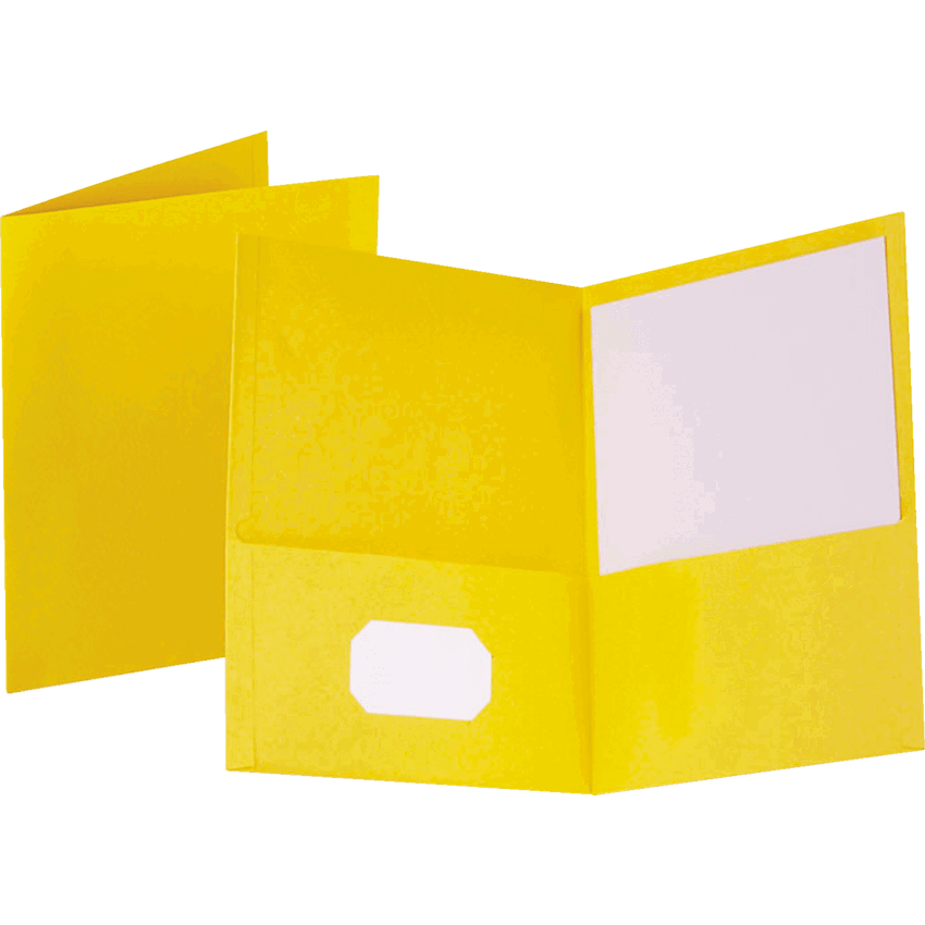 Oxford® Twin Pocket Portfolio Yellow 25/box