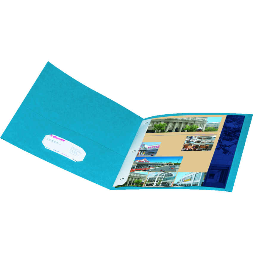 Oxford® Twin Pocket Portfolio w/Tangs Letter Light Blue