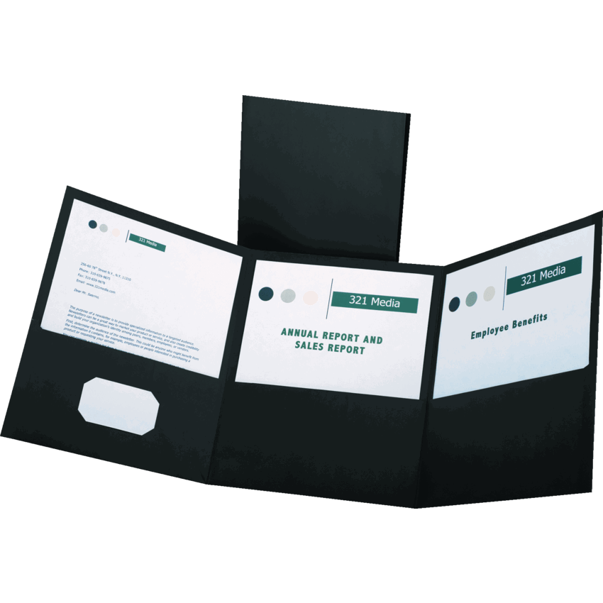 Oxford™ Tri-fold Pocket Portfolios Black 20/box