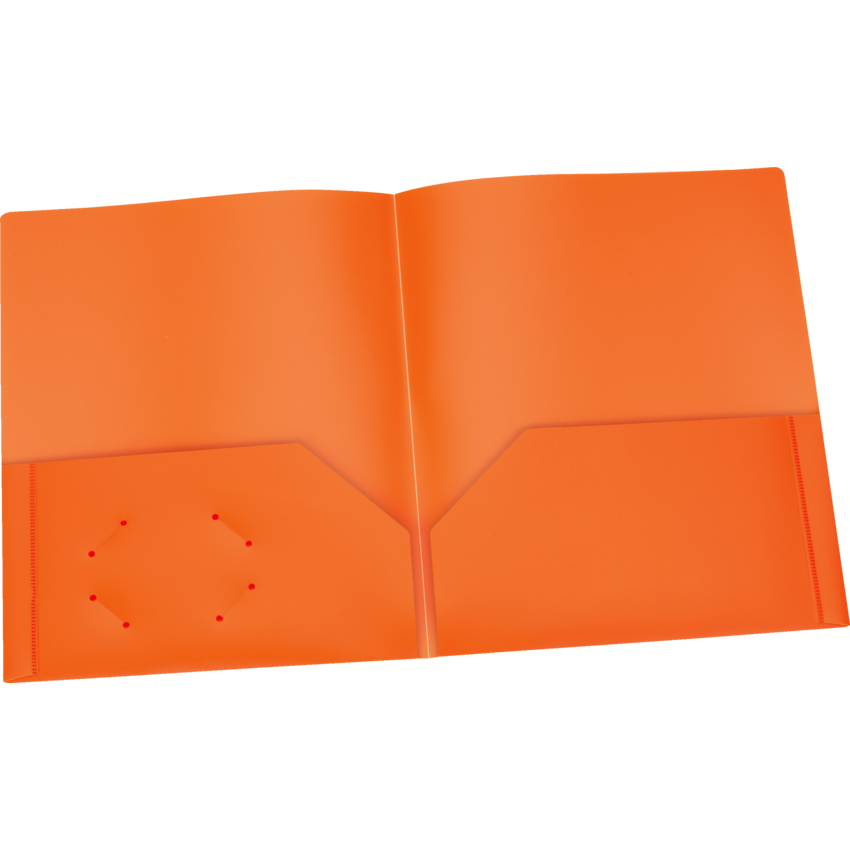 Oxford® Two Pocket Poly Portfolios 11-3/4" x 9-1/2" Orange
