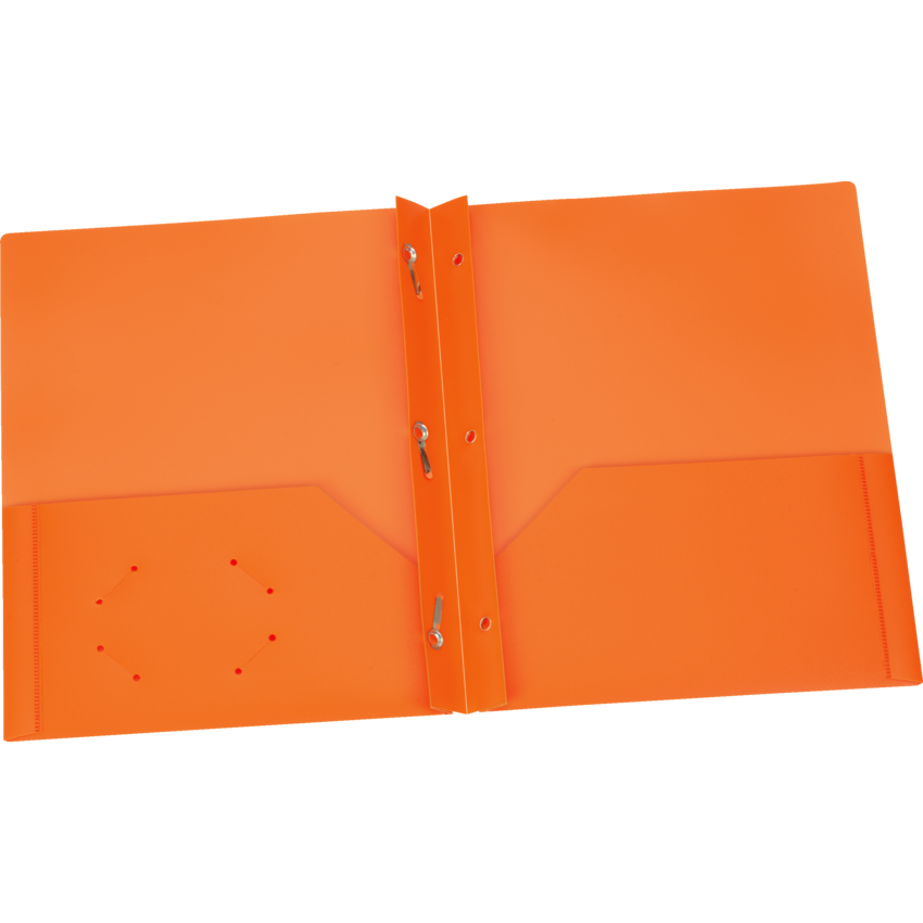 Oxford® Two Pocket Poly Portfolio with Tangs Orange