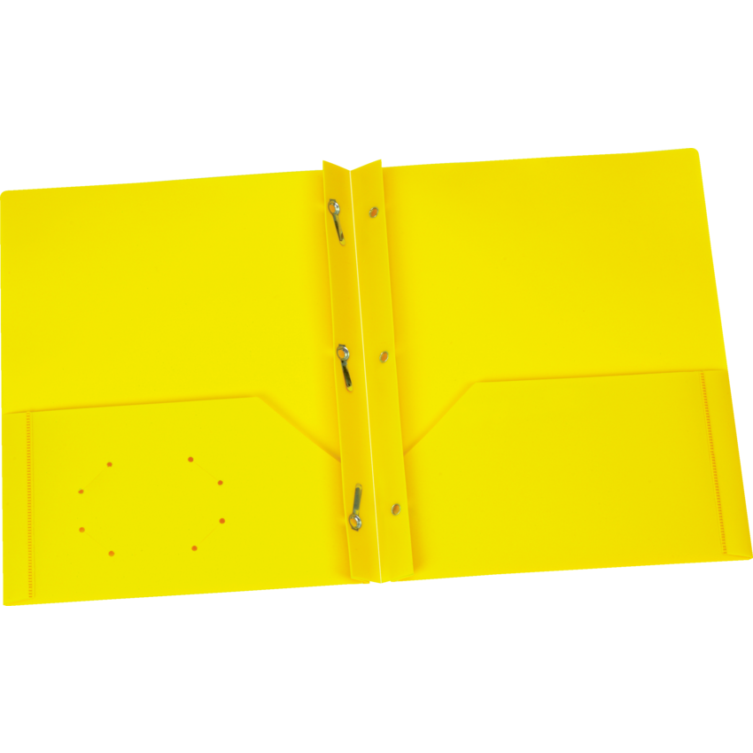 Oxford® Two Pocket Poly Portfolio with Tangs Yellow