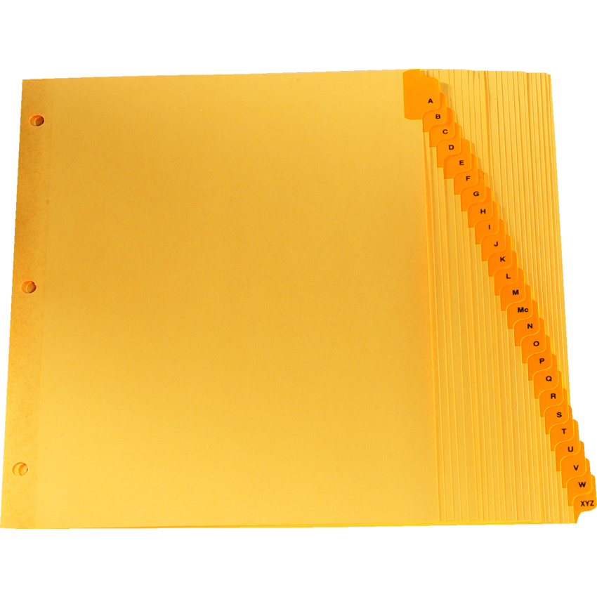 Oxford® Printed Tab Index Dividers A-Z  11" x 8-1/2" Buff