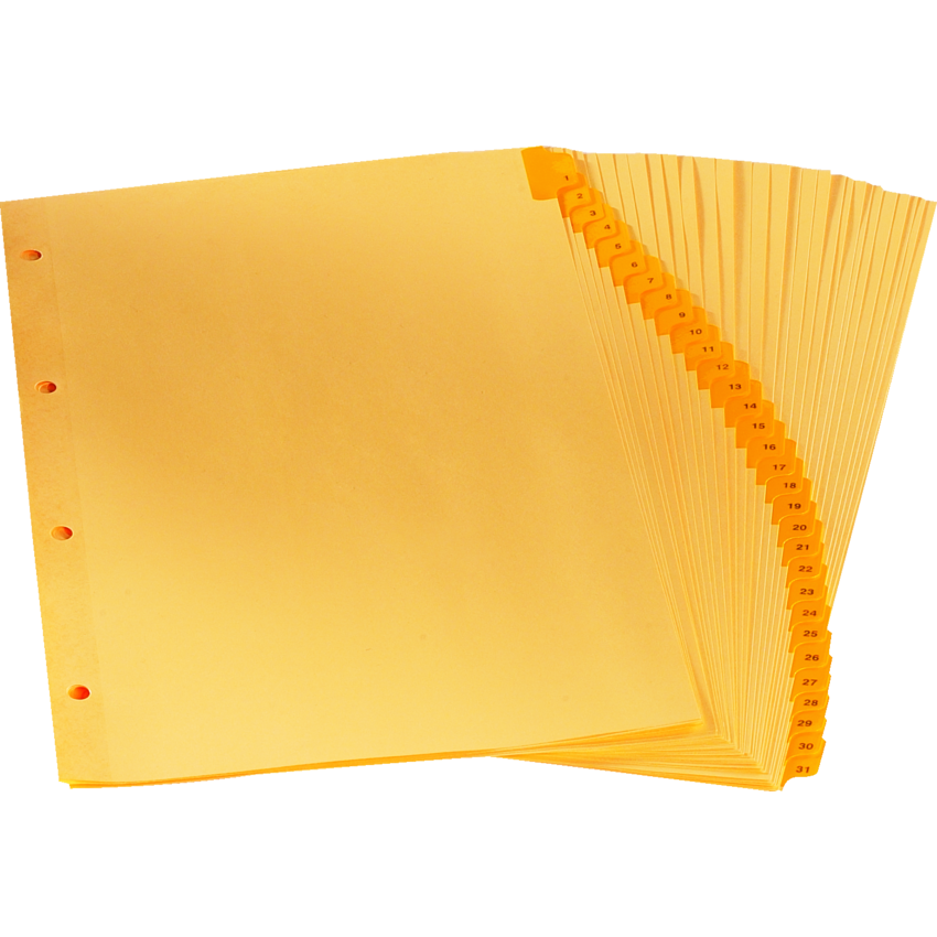 Oxford® Printed Tab Index Dividers 1-31 14" x 8-1/2" Buff
