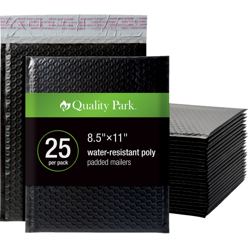 Quality Park® Bubble Mailers Black 8-1/2" x 11" 25/box