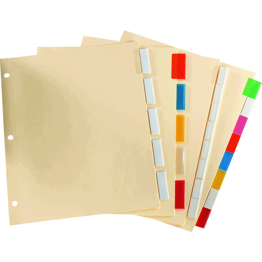 Oxford® Insertable Indexes 5 Tabs Assorted Colours