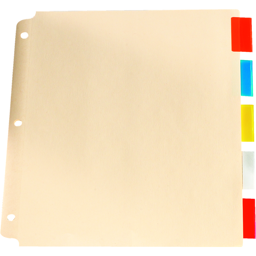 Oxford® Oversized Insertable Tab Index Dividers 5-Tabs Assorted Colours