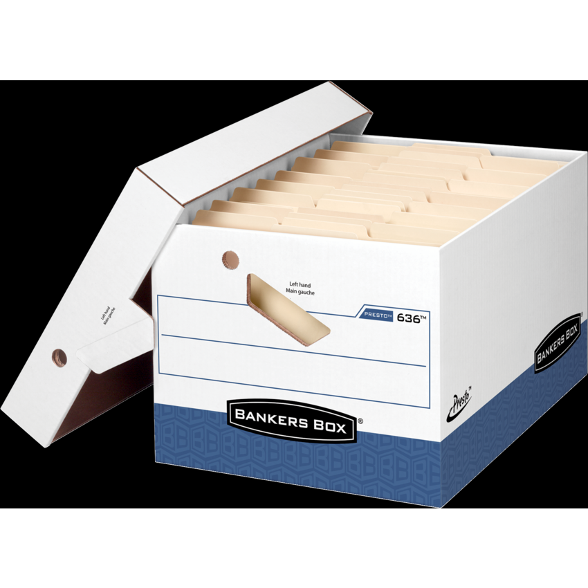 Bankers Box® PRESTO™ Storage Box Letter/Legal White/Blue