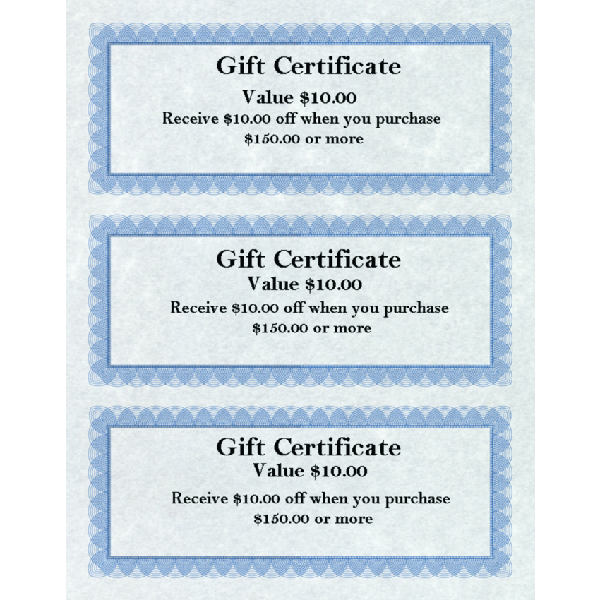 St. James® Regent Gift Certificates Blue 75/pkg