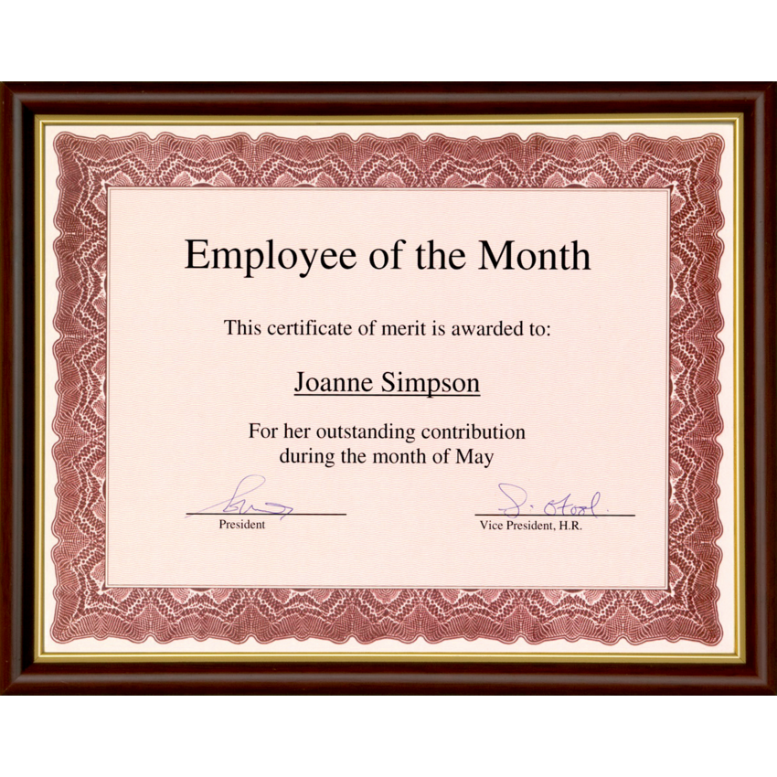 St. James® Awards and Recognition Certificate Frame 12" x 9-1/2" Tuscan Cherry with Gold Trim