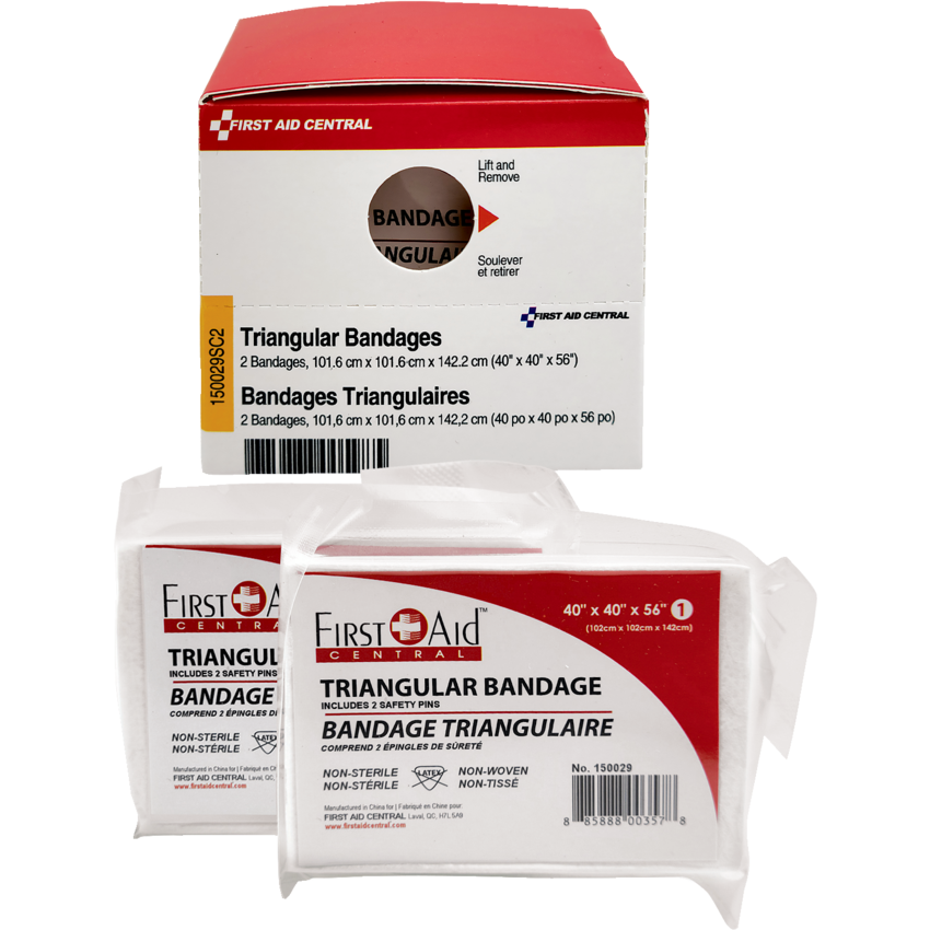 First Aid Central® SmartCompliance® Supplies Triangular Bandage 40” x 40” x 56" 2/box