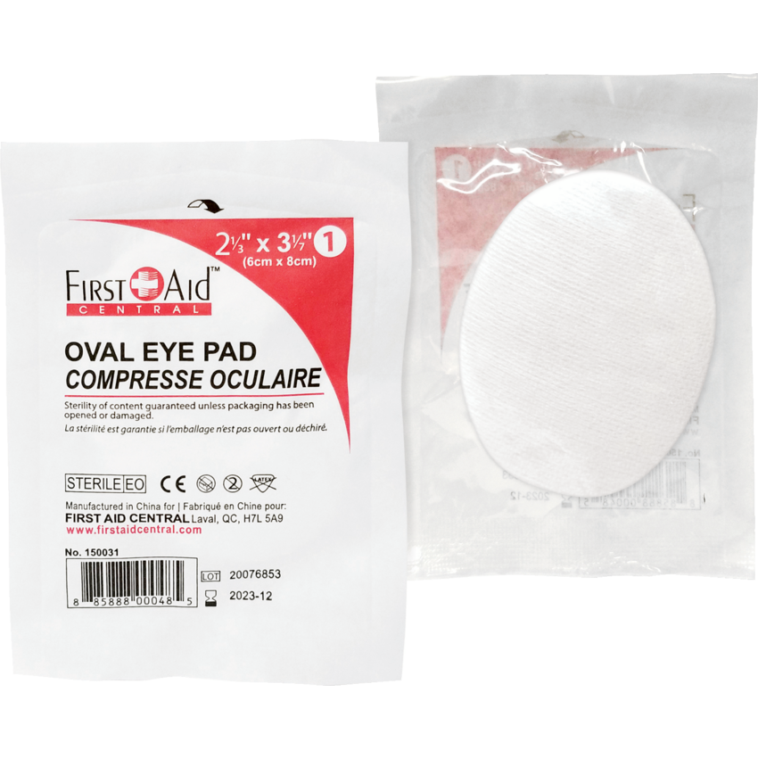 First Aid Central® Oval Eye Patch 10/pkg