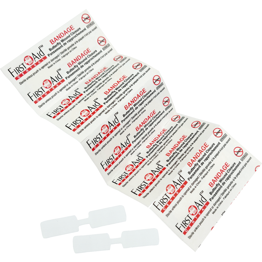 First Aid Central® Butterfly Wound Closures Medium 100/box