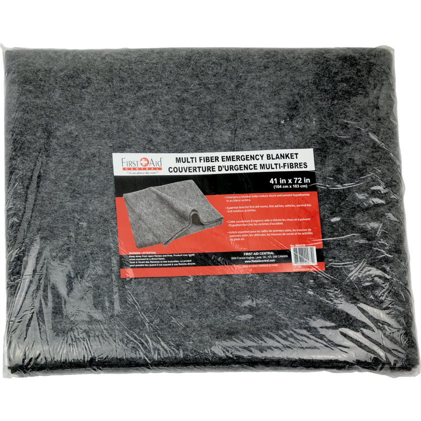 First Aid Central® Emergency Blanket Polyester 41" x 72“ Grey
