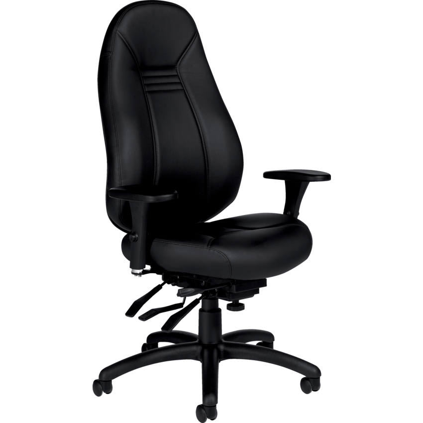 Global® OBUSforme® Comfort High Back Multi-Tilter Chair Bonded Leather Black