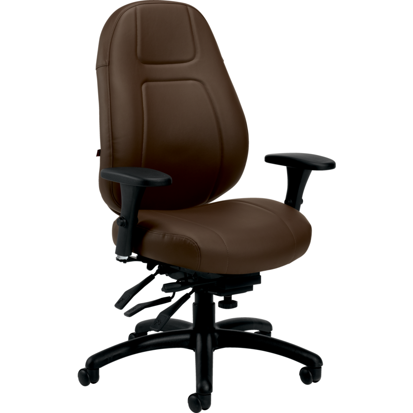 Basics® ObusForme® Elite Multi-Tilter Medium Back Bonded Leather Chair Dark Brown