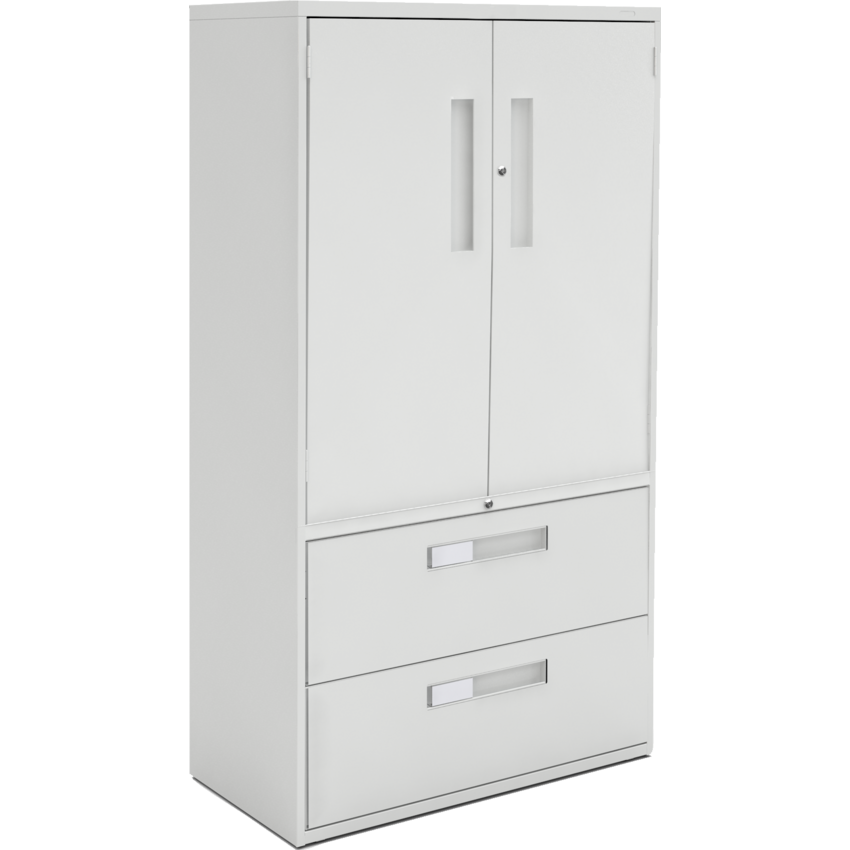 Global® Fileworks® 9300 Multi-Stor Cabinet 3 Shelves 2 Drawer Designer White