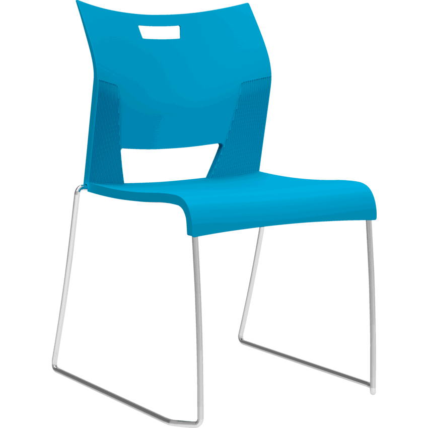Global® Duet™ Stacking Chair Armless Buzz Blue