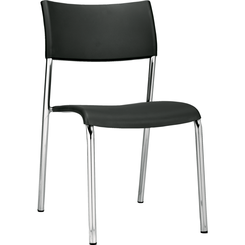 Offices to Go® Dori 2 Stacking Chair Armless Black
