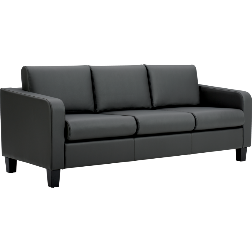 Offices to Go® Suburb Sofa Series 3-Seater Sofa Bonded Leather Charcoal