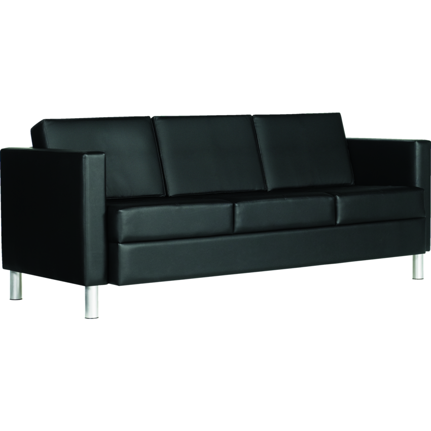 Global® Citi™ Three-Seater Sofa Vinyl California Black