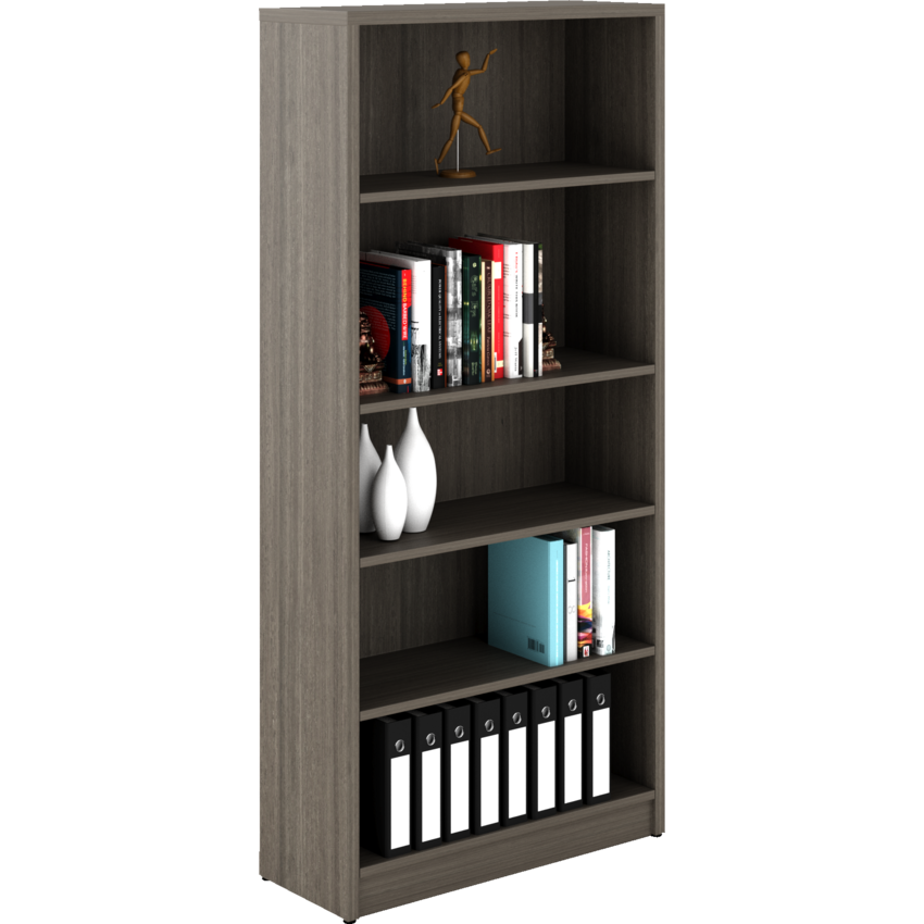 Offices To Go® Newland™ Bookcase 4 Shelves 30"W x 12"D x 65-3/5"H Absolute Acajou finish
