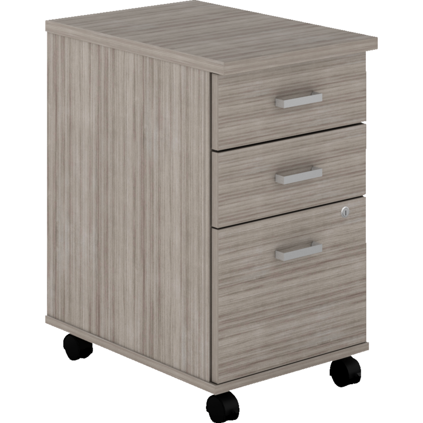Offices To Go® Newland™ Mobile Pedestal Box/Box/File 16"W x 22-7/10"D x 28"H Noce Grigio finish