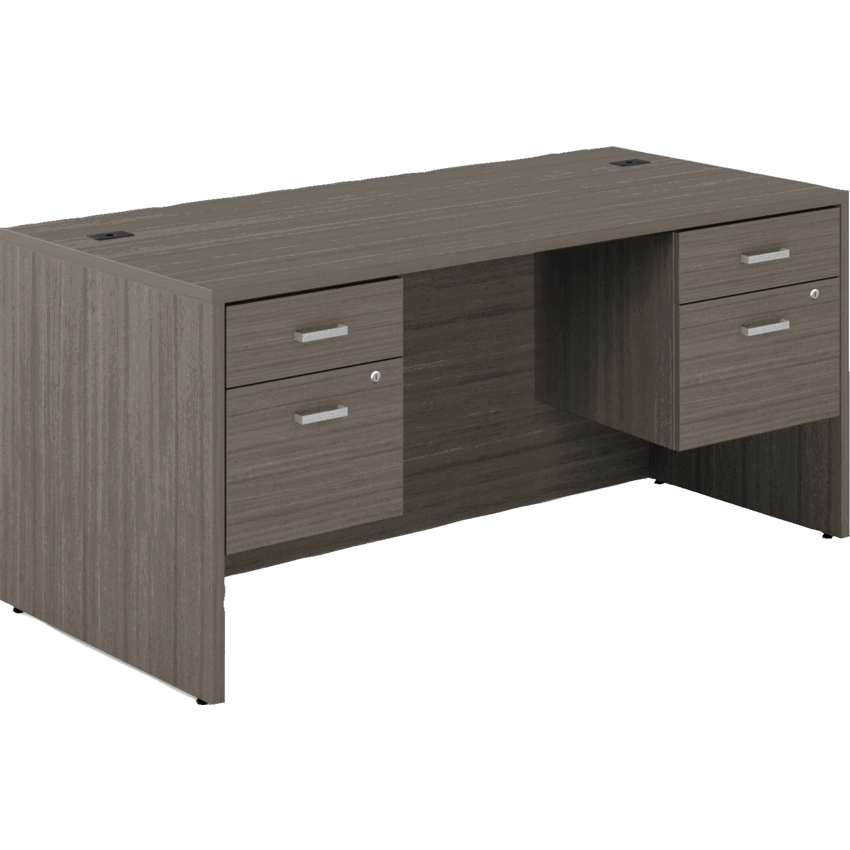 Offices to Go® Newland™ Double Pedestal Desk Hanging Box/File 66"W x 29-7/10"D x 29-3/5"H Absolute Acajou finish