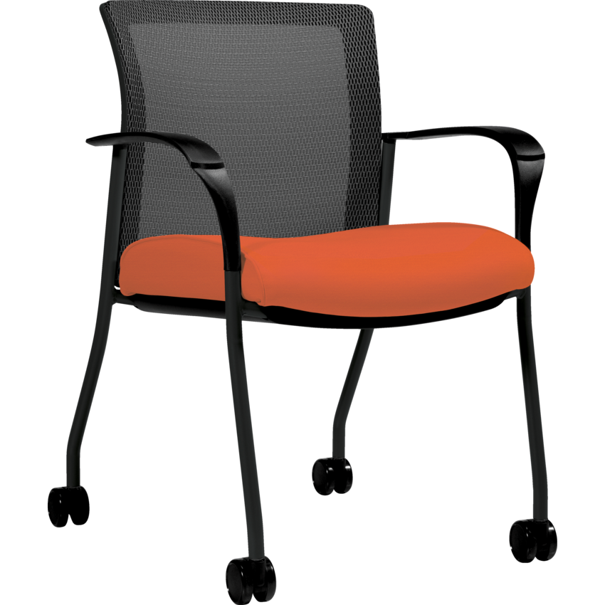 Global® Vion™ Guest Chair Low Back Fusion fabric Tangerine