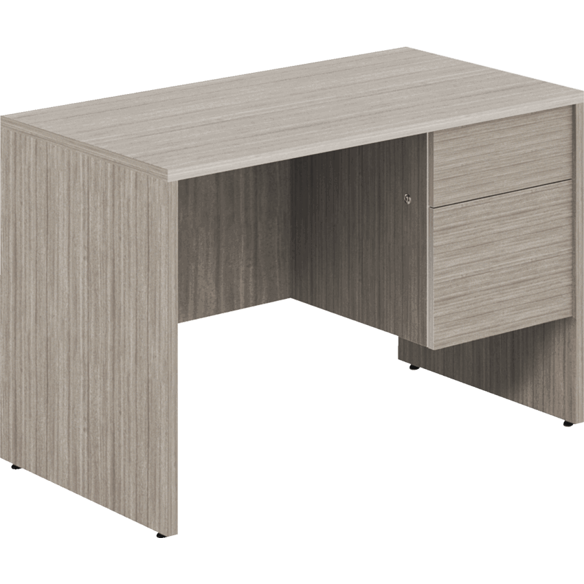 Global® Genoa® Single Pedestal Desk Noce Grigio
