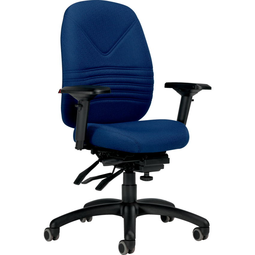 Basics® Chevron Ultra™ Medium Back Petite Seat Multi-Tilter Chair Fusion Fabric Cobalt