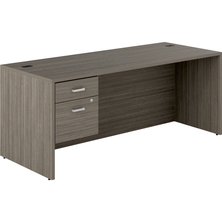 Offices to Go® Newland™ Single Pedestal Desk Hanging Box/File 72"W x 29-7/10"D x 29-3/5"H Absolute Acajou finish