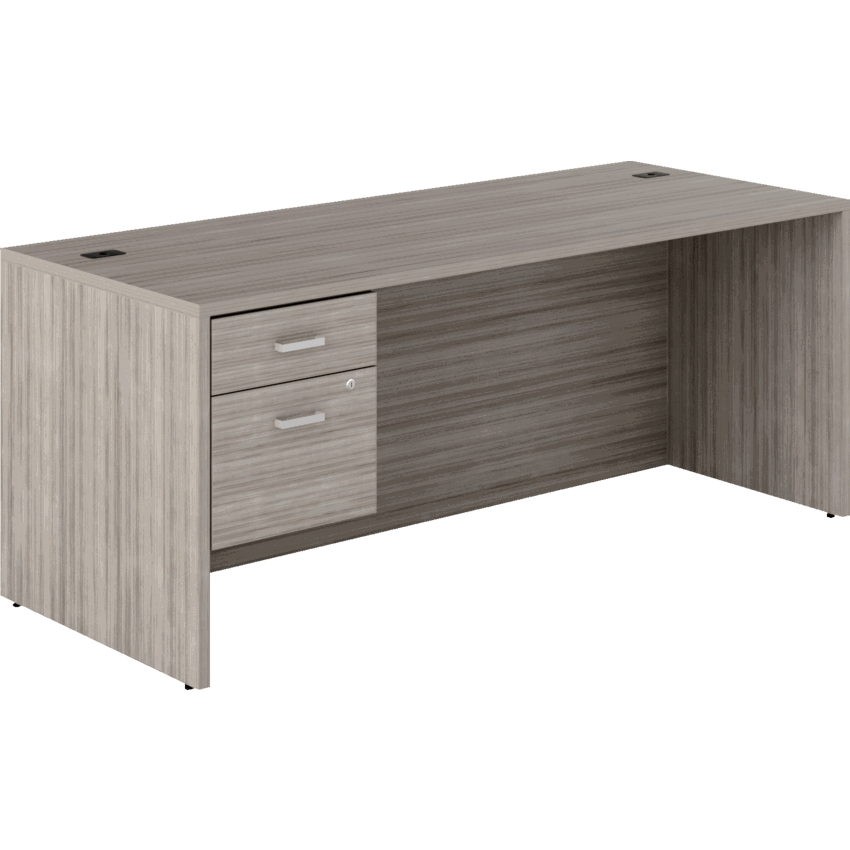Offices to Go® Newland™ Single Pedestal Desk Hanging Box/File 72"W x 29-7/10"D x 29-3/5"H Noce Grigio finish