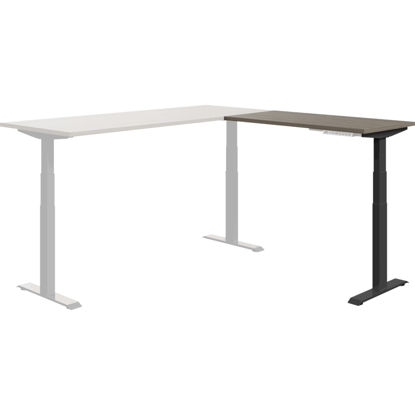 Offices to Go® Newland™ Quick Assembly Electric Height Adjustable Return 41"W x 23"D x 22-3/5-48-1/5"H Absolute Acajou/Black base