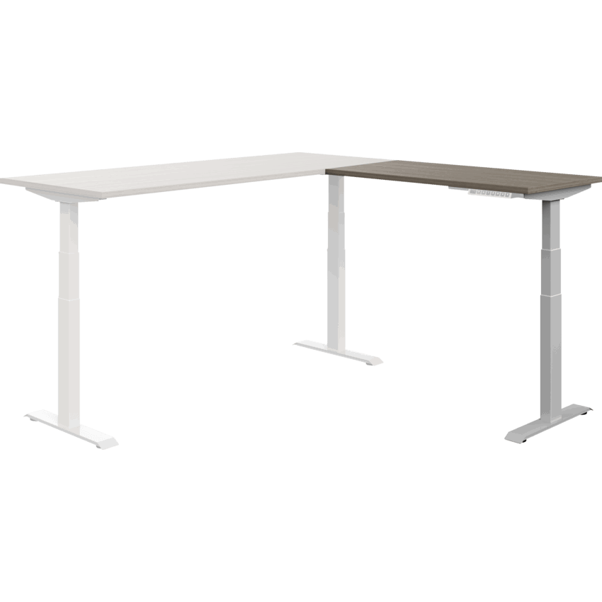 Offices to Go® Newland™ Quick Assembly Electric Height Adjustable Return 41"W x 23"D x 22-3/5-48-1/5"H Absolute Acajou/Tunsten base