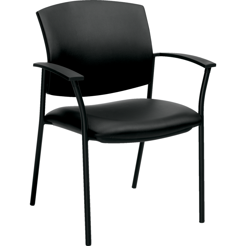 Offices To Go Ibex Guest Chair with Arms LuxPlus Black